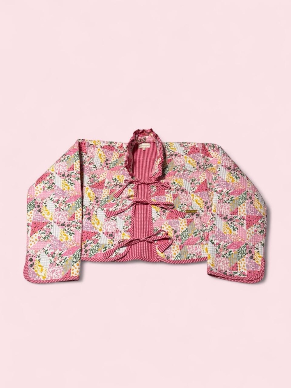 Simply Southern Pink Quilted Floral Patchwork Cape